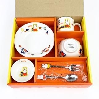 ミッフィー お子様食器ギフトセット 茶碗 マグ フルーツ皿 小鉢 スプーン フォーク M miffy キッチン用品 ベビー カトラリー 食器(MCD)