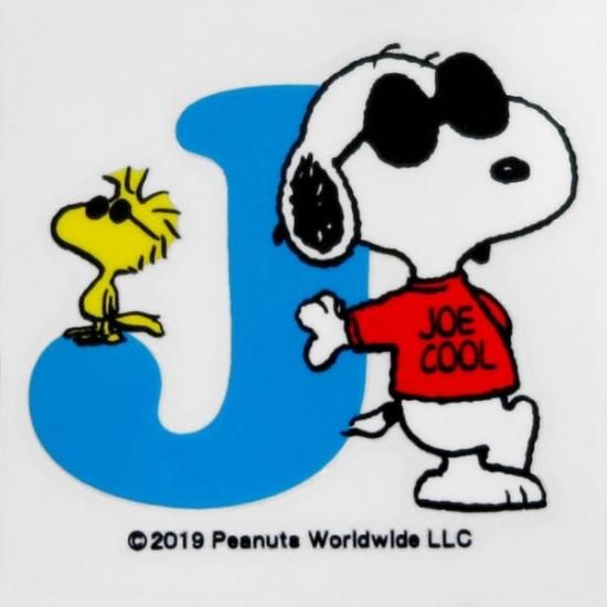 スヌーピー Peanuts イニシャルステッカー Snoopy J ステッカーシール