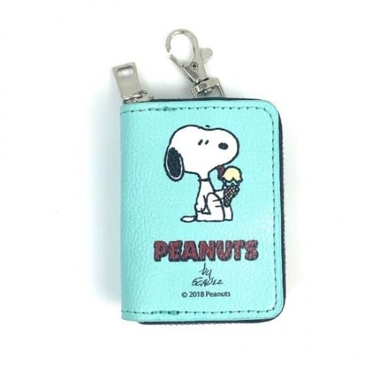 スヌーピー Peanuts スマートキーケース スヌーピー ブルー カー