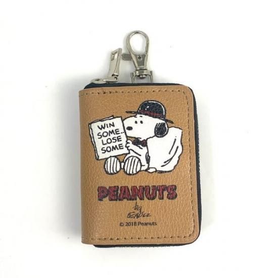スヌーピー Peanuts スマートキーケース スヌーピー ブラウン