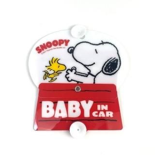 スヌーピー Peanuts くるくるセーフティサインスヌーピー カー用品 レッド 　 　