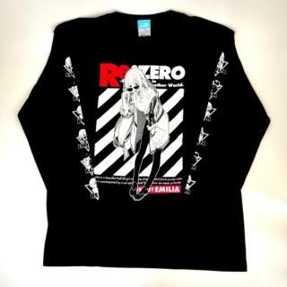 Re:ゼロ エミリア Re:ゼロから始める異世界生活エミリア袖リブロングTシャツストリートver. 　 ブラック XLサイズ 　