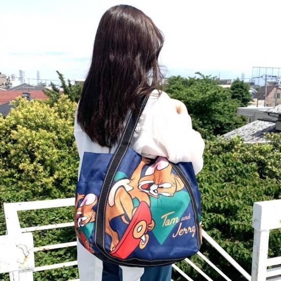 トムとジェリー ジェリー トートハ゛ック゛ バッグ ネイビー 35×52×15