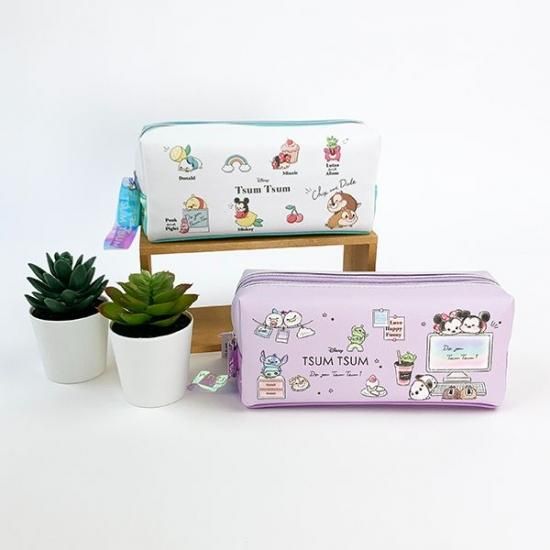 ツムツム ペンケース 整列 ペンポーチ 筆箱 ディズニー 水色