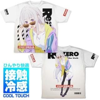 Re:ゼロ エミリア Re:ゼロから始める異世界生活 エミリア 冷感両面グラフィックTシャツ ストリート  ホワイト Sサイズ