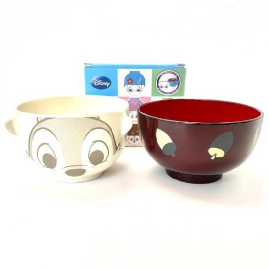 ディズニー チップ 茶碗 汁椀セット ミニ 子供 チップ チップ デール ディズニー 茶碗 ホワイト ブラウン 日本製