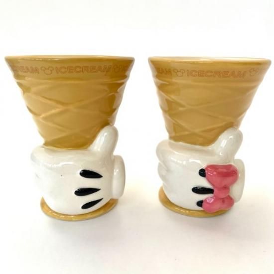 ディズニー ミニー ミッキー アイスクリームカップ ハンド ミニーマウス ディズニー キッチン用品 カップ イエロー