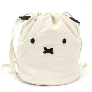 店内セール開催中!10％オフ対象商品! ミッフィー miffy 巾着ショルダーバッグ　フェイスナチュラル バッグ ナチュラル