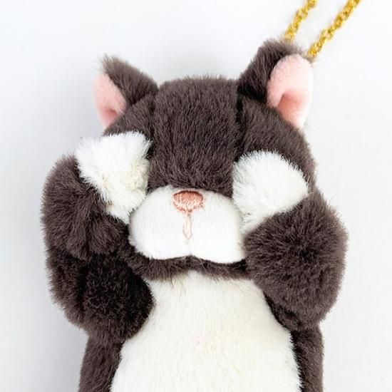 くびねっこ 猫 リール マスコット クロネコ ぬいぐるみ 癒し 学校