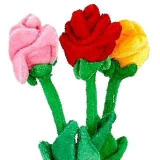 会員様限定50％OFF対象商品！ ぬいぐるみ花束キット 薔薇 ローズ ぬいぐるみ L3本セット ランダムカラー(有料ラッピング）