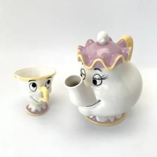 美女と野獣のティーセット チップ/ポット夫人 (マグカップ/ティーポット) ディズニー キッチン用品