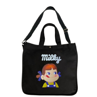 ペコちゃん FUJIYA ペコちゃん キャンバス2Wayショルダー Black
