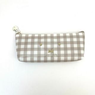 ミッフィー Miffy シンプルペンポーチ おかおギンガムチェックシリーズ ペンケース BE ベージュ     