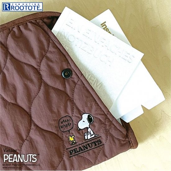 スヌーピー Peanuts パソコンケース ブラウン ROOTOTE