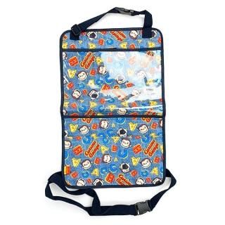 おさるのジョージ バックシートキックガード カー用品 カーグッズ ドライブ タブレット入れ ブルー