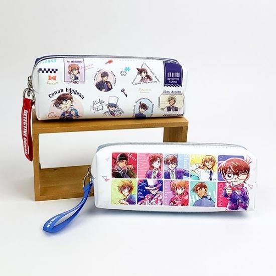 名探偵コナン　ペンケース 名探偵コナン ペンポーチ カラフルグリッド柄 ペンケース ツイン