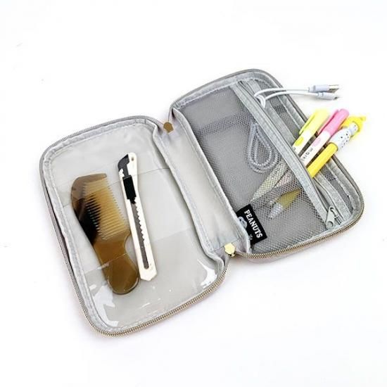 スヌーピー マルチポーチ グレー おばけ PC機器 文具 収納 小物