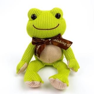 かえるのピクルス ニット ビーンドール 緑 ウィンター ぬいぐるみ マスコット ピクルス かえる