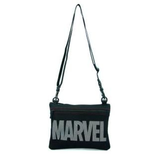 マーベル MARVEL  ブラック/ロゴホワイトサコッシュショルダー バッグ