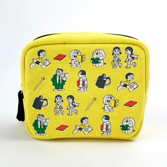 ドラえもん スクエアポーチ スタディ ポーチ ケース 黄色 日用品