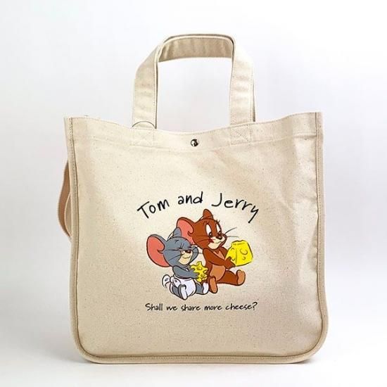 トムとジェリー キャンバストートバッグ ショルダーバッグ トムとジェリー キャンバストートバッグ ショルダーバッグ