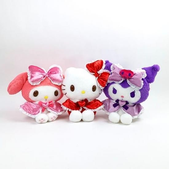 サンリオ ハローキティ M ガーリーケープ ぬいぐるみ インテリア レッド