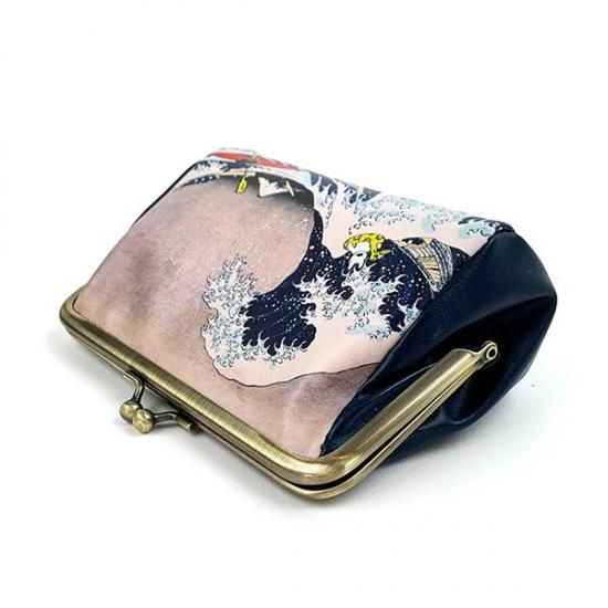 25％OFF】 京東都 がま口バッグ 北斎 神奈川沖浪裏 京東都 がま口