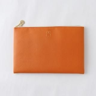 ミッフィー フラットポーチ（face/orange） 小物入れ 金箔押し オレンジ