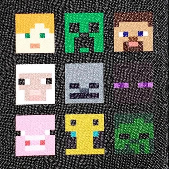 マインクラフト リール付きパスケース フェイス 黒 パスケース 定期