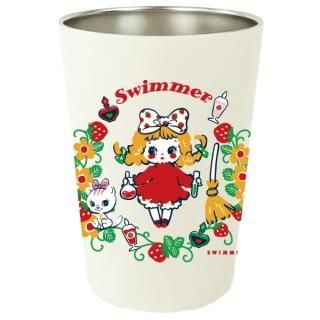 店内セール開催中!10％オフ対象商品! SWIMMER 2WAY真空二重タンブラー M  ステンレス スイマー 魔女っ娘いちごちゃん 450ml
