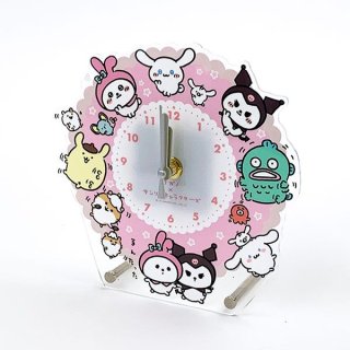ナガノ×サンリオキャラクターズ アクリル 置き時計 時計 オフィス インテリア ピンク