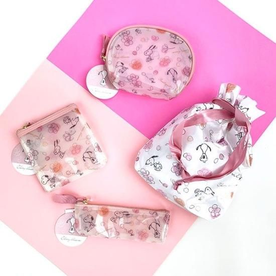 【期間限定】 SAKURAシリーズ ラウンドポーチ スヌーピー 桜 メイク ピンク コレクション