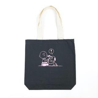 スヌーピー ルートート IP.トール.Peanuts-6W Phone フォン トートバッグ リサイクルコットン ブラック