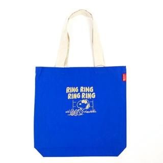 スヌーピー リサイクルコットン トートバッグ RingRing PEANUTS  ブルー ルートート(PWD)