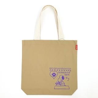 スヌーピー  リサイクルコットン トートバッグ ポスト PEANUTS ブラウン ルートート(PWD)