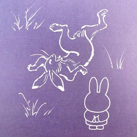 ミッフィー miffy×鳥獣戯画 miffy×鳥獣戯画 ポスター 灰色 ポスター