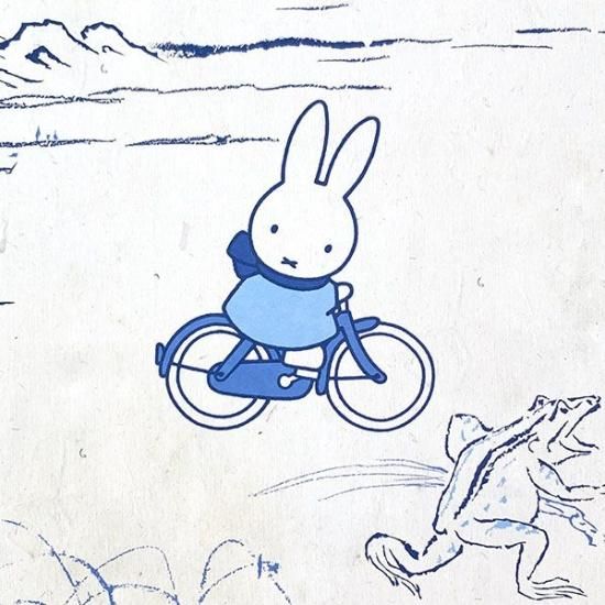 ミッフィー miffy×鳥獣戯画 miffy×鳥獣戯画 ポスター 自転車