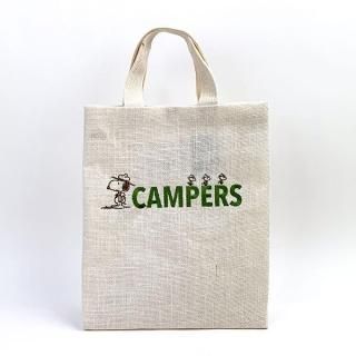 スヌーピー IP. A4ジュート Peanuts CAMPERS 白 バッグ レジャー サマー アウトドア