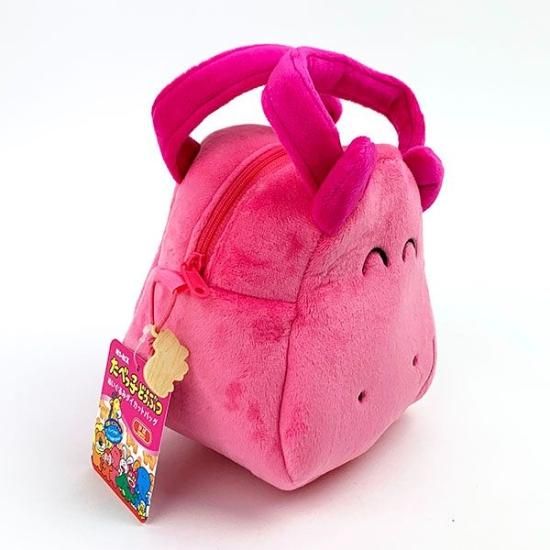 たべっ子どうぶつ かば ぬいぐるみ ダイカットバッグ ポーチ 手提げ ピンク