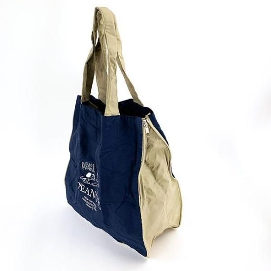 スヌーピー Peanuts エコバッグ トートバッグ ネイビー NV