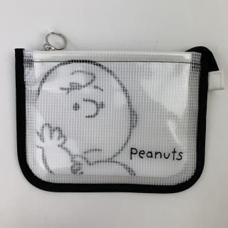 スヌーピー PEANUTS メッシュクリアレイヤーポーチ WH チャーリー・ブラウン ポーチ