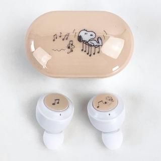 スヌーピー PEANUTS 完全ワイヤレス ステレオイヤホン 音符 ワイヤレスイヤホン Bluetooth ピンク