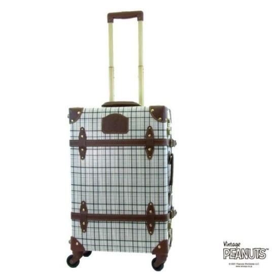 スヌーピーPEANUTSトランクチェックグレースーツケース36L スヌーピーPEANUTSトランクチェックグレースーツケース36L