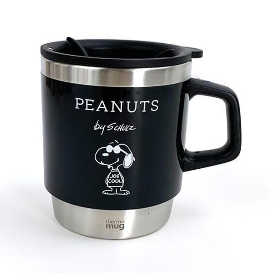 スヌーピー スタッキングサーモマグ ブラック ステンレスマグ
