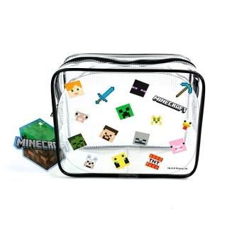 マインクラフト Minecraft ビニールポーチ(L) ブラック クリアポーチ 小物入れ