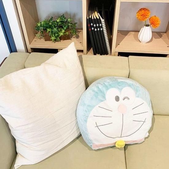 ドラえもん ペールトーン フェイス クッション インテリア 枕