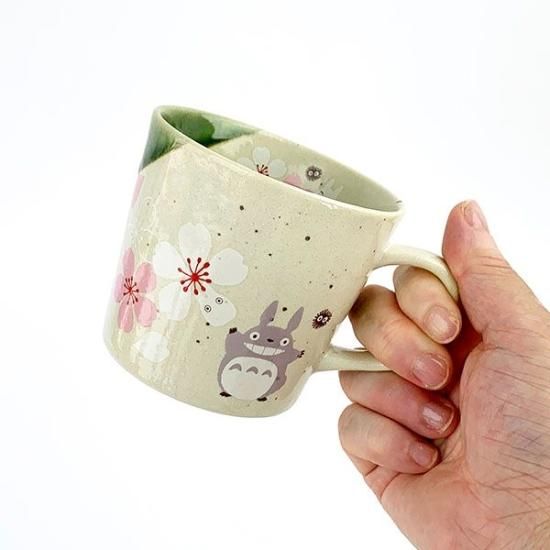 まとめ売り　２点セット　新品　マグカップ　小皿　となりのトトロ　陶器　花　美濃焼 となりのトトロ トトロ マグカップ 桜柄 美濃焼 日本製