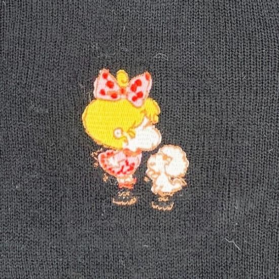 水森亜土 レディースカーディガン 刺繍 ブラック M 亜土ちゃん 水森亜土 レディースカーディガン 刺繍 ブラック M 亜土ちゃん