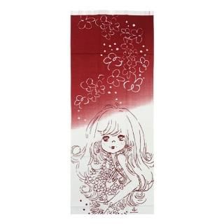 水森亜土 手ぬぐい ハナ レッド インテリア 日本製 亜土ちゃん