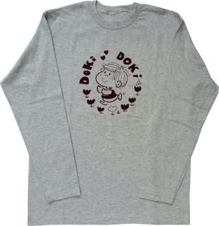 水森亜土 ロングスリーブＴシャツ ドキドキ グレー 亜土ちゃん